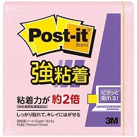 3M ポスト・イット 強粘着ノート パステルカラー 75×75mm ピンク 654SS-RPP 1冊（ご注文単位1冊）【直送品】