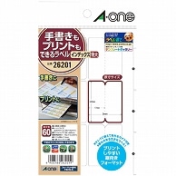 エーワン 手書きもプリントもできるラベル はがきサイズ インデックス 特大 6面 34×42mm 26201 10枚/冊（ご注文単位1冊）【直送品】