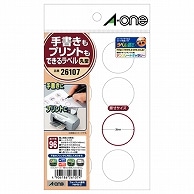 エーワン 手書きもプリントもできるラベル はがきサイズ 丸型8面 30mmφ 26107 12枚/冊（ご注文単位1冊）【直送品】