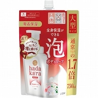 ライオン hadakaraボディソープ 泡で出てくるタイプ フローラルブーケの香り つめかえ大型 750ml 1パック（ご注文単位1パック）【直送品】