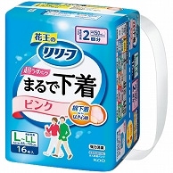 花王 リリーフ パンツタイプ まるで下着 2回分 ピンク L-LL 16枚 6個/袋（ご注文単位1袋）【直送品】