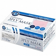 川西工業 3PLY MASK フリーサイズ ピンク 7032PK 50枚/箱（ご注文単位1箱）【直送品】