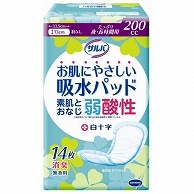 白十字 サルバ お肌にやさしい吸水パッド 200cc 14枚/袋（ご注文単位1袋）【直送品】