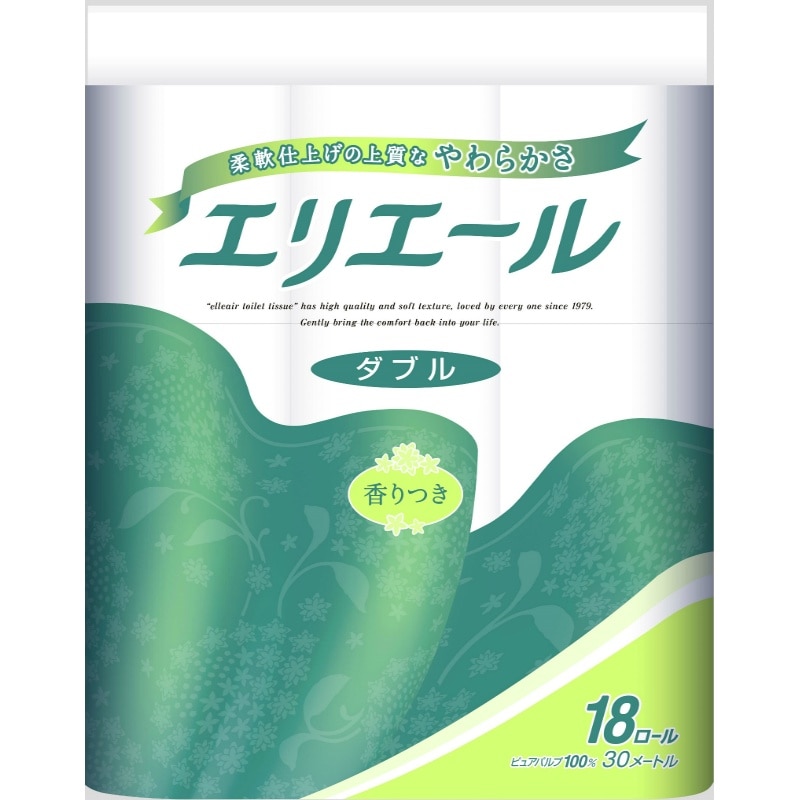 大王製紙　エリエールトイレティシュー　18Rダブル （ご注文単位4個）【直送品】