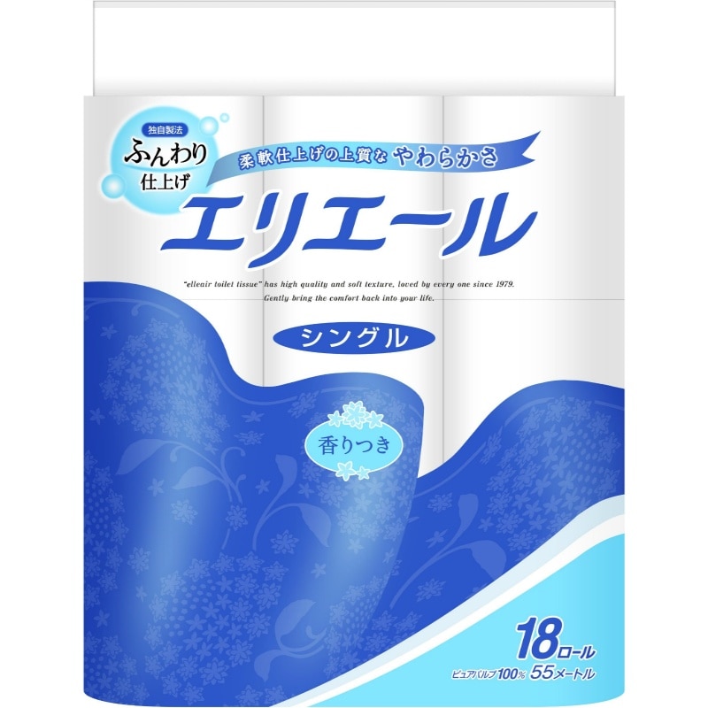 大王製紙　エリエールトイレットティシュー18Rシングル （ご注文単位4個）【直送品】