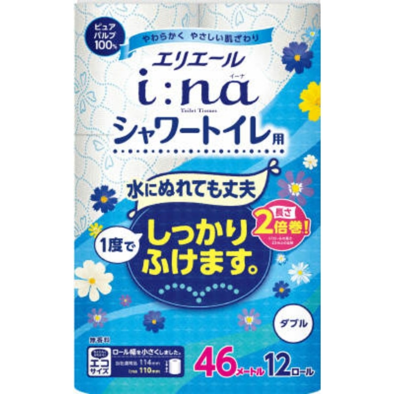 大王製紙　エリエールイーナトイレットシャワー12Rダブル （ご注文単位6個）【直送品】