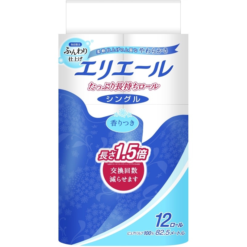 大王製紙　エリエールトイレットティシューたっぷり長持ち12Rシングル （ご注文単位6個）【直送品】