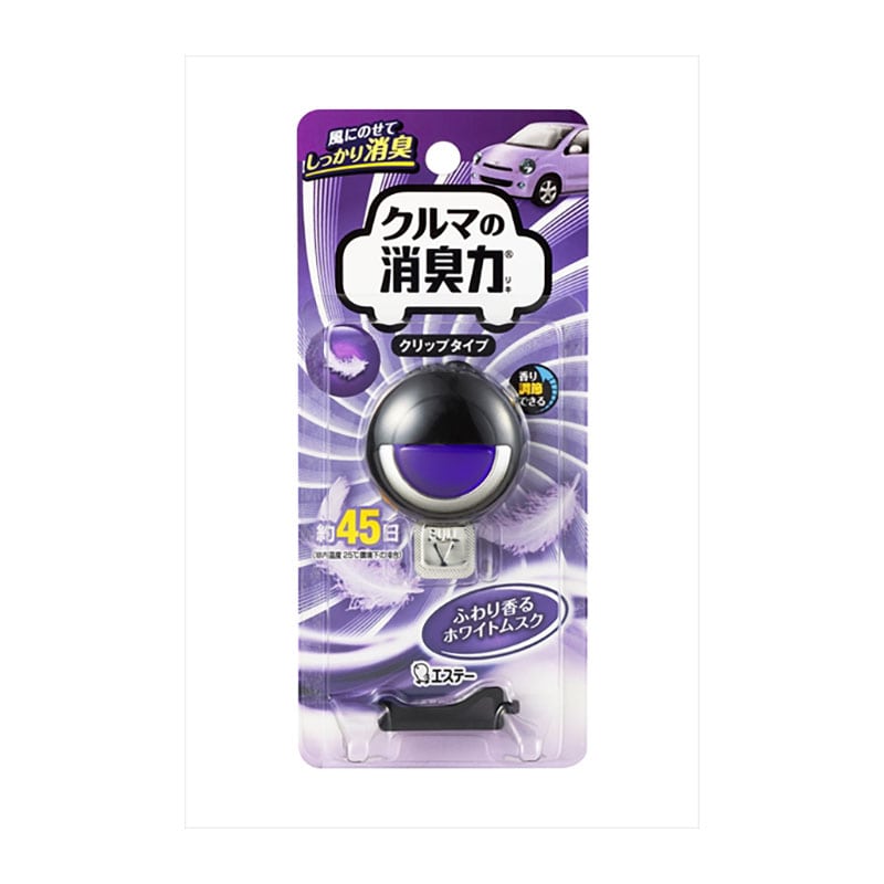 エステー　クルマの消臭力　クリップタイプ　ホワイトムスク　3ML 1個（ご注文単位1個）【直送品】