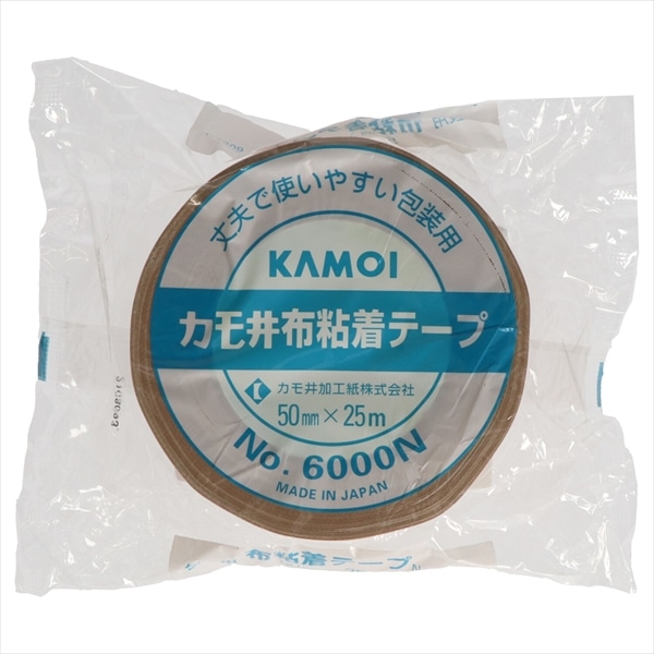 カモ井加工紙　布粘着テープ　NO.6000N　50MM×25M 1個（ご注文単位1個）【直送品】