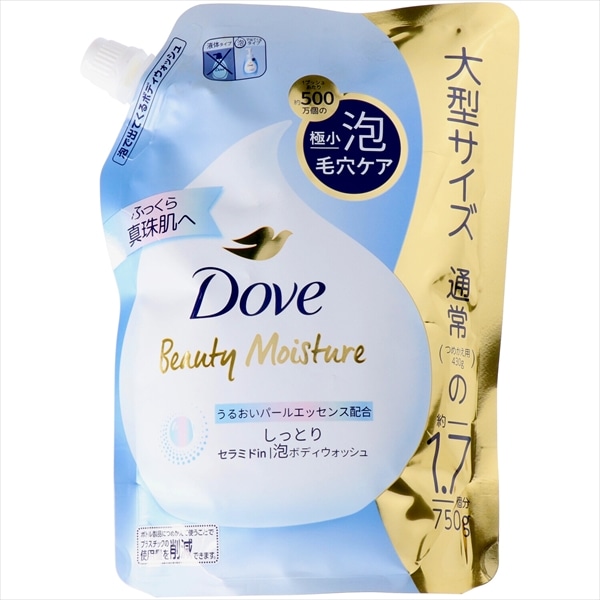 ユニリーバ・ジャパン　ダヴ　ビューティーモイスチャー　泡ボディウォッシュ　しっとり　つめかえ用　750G 1個（ご注文単位1個）【直送品】