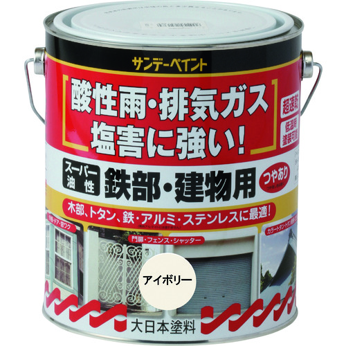 トラスコ中山 サンデーペイント スーパー油性鉄部・建物用 ライトグレー 1600M 201-4652  (ご注文単位1個) 【直送品】