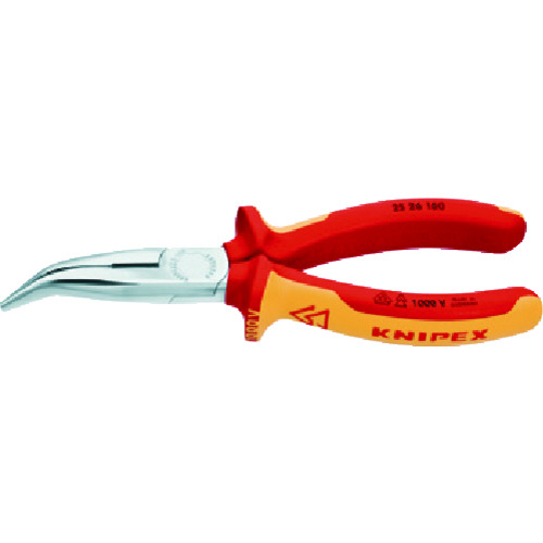 トラスコ中山 KNIPEX 絶縁1000V先曲ラジオペンチ 160mm（ご注文単位1個）【直送品】