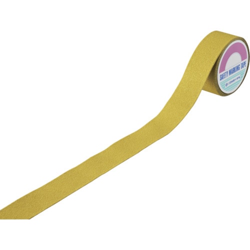 トラスコ中山 緑十字 滑り止めラインテープ 黄 SV-55Y 50mm幅×5m アルミ＋鉱物粒子 屋外用（ご注文単位1巻）【直送品】
