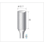 トラスコ中山 ナカニシ 超硬カッター 円筒(シングルカット) 刃径12.7mm 刃長25mm（ご注文単位1本）【直送品】