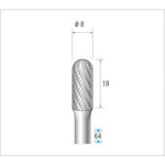 トラスコ中山 ナカニシ 超硬カッター 円筒先丸(ダブルカット) 刃径8mm 刃長19mm（ご注文単位1本）【直送品】