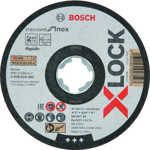 トラスコ中山 ボッシュ X-LOCK切断砥石125x1.0ステンST（ご注文単位25枚）【直送品】