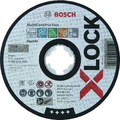 トラスコ中山 ボッシュ X-LOCK切断砥石125x1.6マルチ（ご注文単位25枚）【直送品】