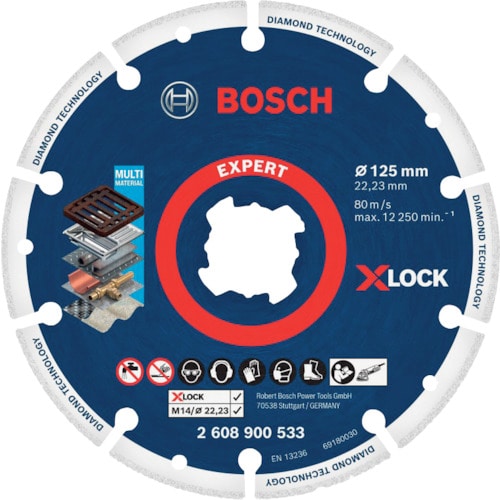 トラスコ中山 ボッシュ X-LOCKダイヤモンドメタルホイール125（ご注文単位1枚）【直送品】