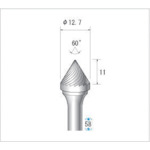 トラスコ中山 ナカニシ 超硬カッター テーパー(シングルカット)刃径12.7mm 刃長11mm（ご注文単位1本）【直送品】