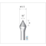 トラスコ中山 ナカニシ 超硬カッター テーパー(ダブルカット) 刃径9.5mm 刃長8mm（ご注文単位1本）【直送品】