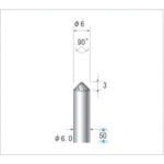 トラスコ中山 ナカニシ 超硬カッター テーパー(ダブルカット) 刃径6mm 刃長3mm（ご注文単位1本）【直送品】