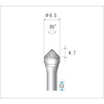 トラスコ中山 ナカニシ 超硬カッター テーパー(ダブルカット) 刃径9.5mm 刃長4.7mm（ご注文単位1本）【直送品】