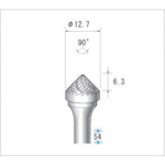 トラスコ中山 ナカニシ 超硬カッター テーパー(ダブルカット)刃径12.7mm 刃長6.3mm（ご注文単位1本）【直送品】