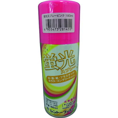 トラスコ中山 シントー 蛍光スプレー ピンク 180ml（ご注文単位1本）【直送品】