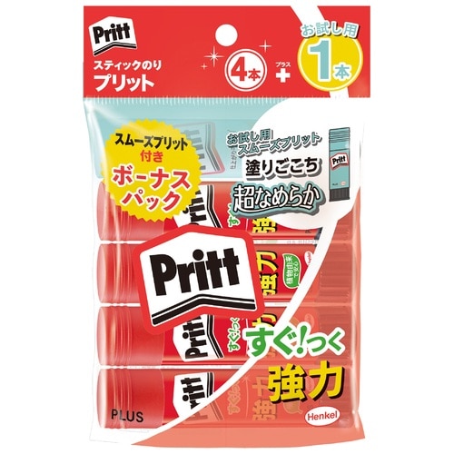 プラス PLUS スティックのり プリット レギュラー サイズ 104本 + スムーズ 1本 NS-701-41SM/29-755 1袋（ご注文単位1袋）【直送品】