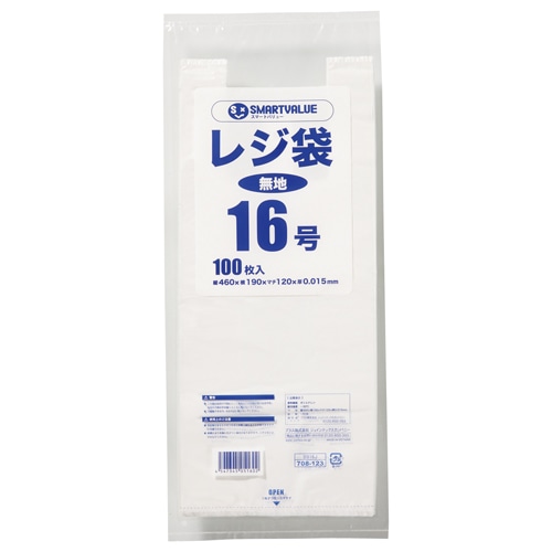 スマートバリュー レジ袋 16号 100枚 B916J 1パック（ご注文単位1パック）【直送品】