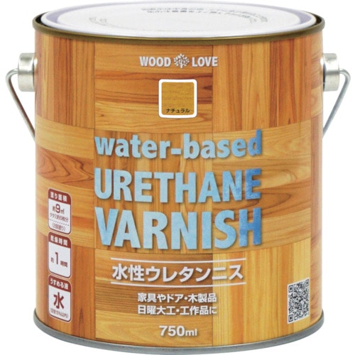 トラスコ中山 ニッぺ 水性ウレタンニス 750ml ナチュラル 300N021-750（ご注文単位1缶）【直送品】