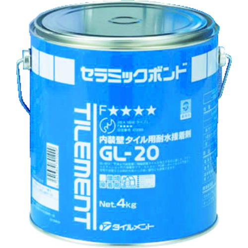 トラスコ中山 TILEMENT タイル用接着剤 GL-20 4kg（ご注文単位1缶）【直送品】