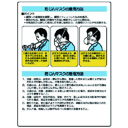 トラスコ中山 ユニット 粉じん障害防止標識 防じんマスク着用方法（ご注文単位1枚）【直送品】