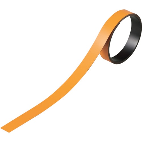 トラスコ中山 緑十字 テープ状カラーマグネット オレンジ マグネ15YR 15mm幅×1m×0.8mm 2本組 107-6233  (ご注文単位1組) 【直送品】