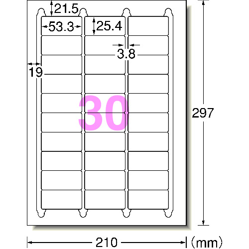 トラスコ中山 3M エーワン[[TM上]] ラベルシール(プリンタ兼用)キレイにはがせる 30面 100枚入（ご注文単位1パック）【直送品】