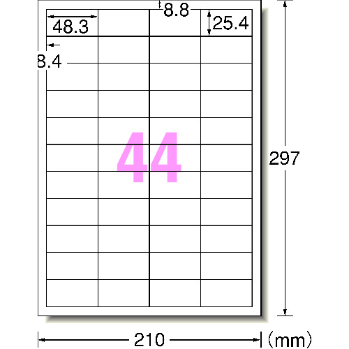 トラスコ中山 3M エーワン[[TM上]] ラベルシール(プリンタ兼用)キレイにはがせるタイプ44面100枚（ご注文単位1パック）【直送品】