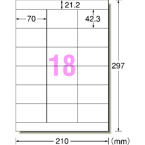 トラスコ中山 3M エーワン[[TM上]] ラベルシール(プリンタ兼用)キレイにはがせるタイプ18面100枚（ご注文単位1パック）【直送品】