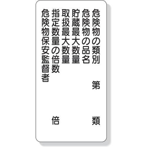 トラスコ中山 ユニット 危険物標識 危険物の類別（ご注文単位1枚）【直送品】