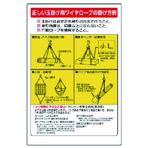 トラスコ中山 ユニット 玉掛関係標識 正しい玉掛け…（ご注文単位1枚）【直送品】