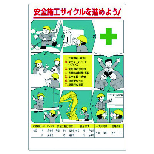 トラスコ中山 ユニット 安全施工サイクル標識 738-2758  (ご注文単位1枚) 【直送品】