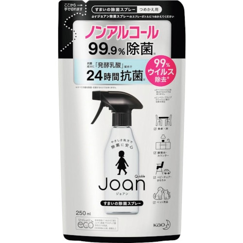 トラスコ中山 Kao クイックルJoan 除菌スプレー つめかえ用 250ml（ご注文単位1個）【直送品】