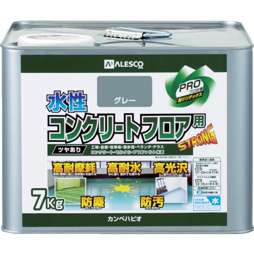 トラスコ中山 KANSAI 水性コンクリートフロア用 7kg グレー（ご注文単位1缶）【直送品】