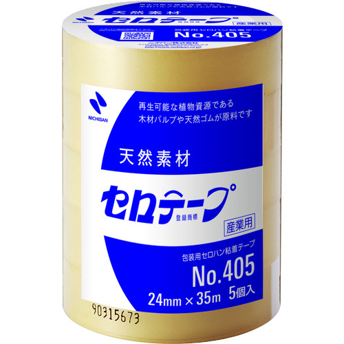 トラスコ中山 ニチバン セロテープ 405-24mmX35m バイオマスマーク認定製品（ご注文単位5巻）【直送品】