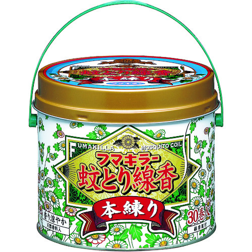 トラスコ中山 フマキラー 蚊とり線香本練り30巻缶入（ご注文単位1缶）【直送品】