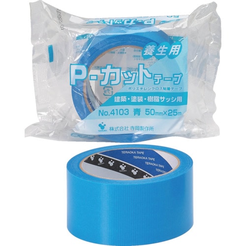 トラスコ中山 TERAOKA P-カットテープ NO.4103 50mm×25M 青（ご注文単位1巻）【直送品】