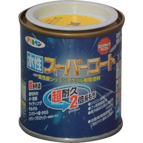 トラスコ中山 アサヒペン 水性スーパーコート 1／12L 黄色 124-8698  (ご注文単位1個) 【直送品】