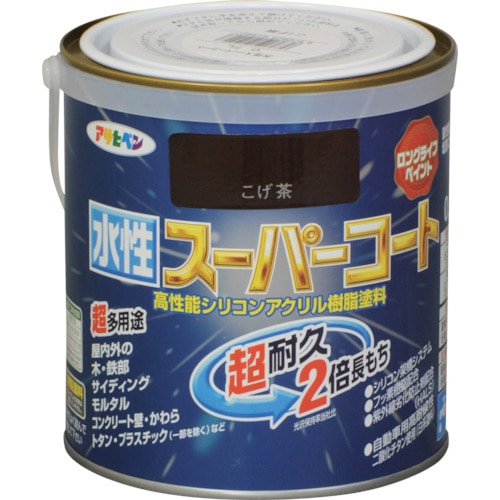 トラスコ中山 アサヒペン 水性スーパーコート 0.7L こげ茶（ご注文単位1缶）【直送品】