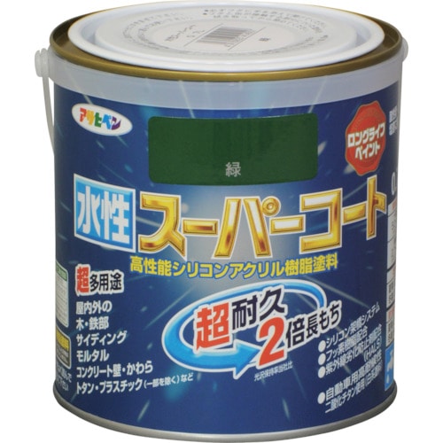 トラスコ中山 アサヒペン 水性スーパーコート 0.7L 緑（ご注文単位1缶）【直送品】