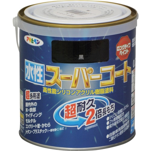 トラスコ中山 アサヒペン 水性スーパーコート 0.7L 黒（ご注文単位1缶）【直送品】