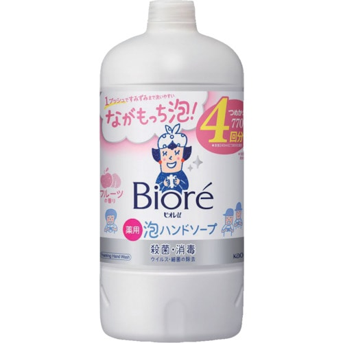 トラスコ中山 Kao ビオレu 泡ハンドソープ フルーツの香り つめかえ用 770ml（ご注文単位1個）【直送品】